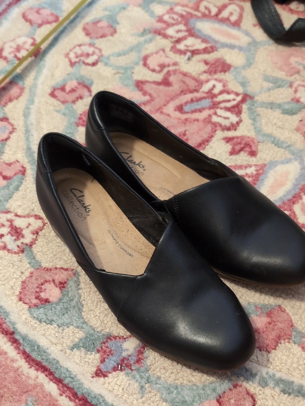 Clarks Women's Black Slip-On Loafers